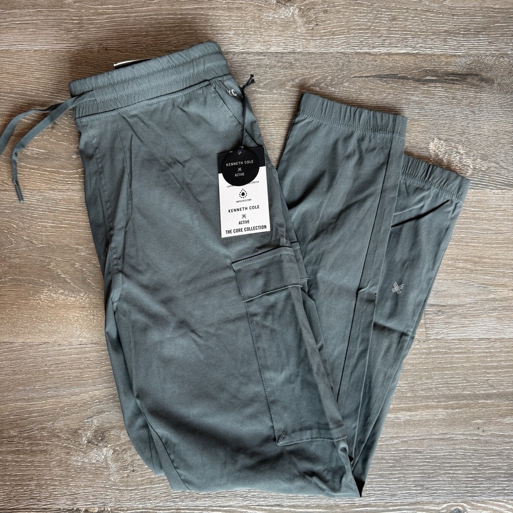 Kenneth Cole Active Tech Jogger Ankle Zip Cargo Lightweight Spruce Size Large